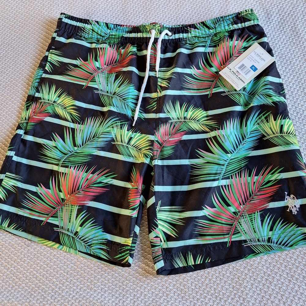 Tropical Palm Print Swim Shorts